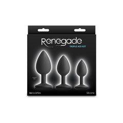 Renegade Triple Ace Kit - Black - Black Butt Plugs - Set of 3 Sizes - Mr and Mrs D's
