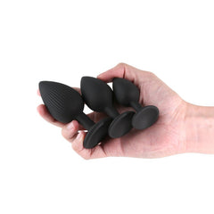 Renegade Triple Ace Kit - Black - Black Butt Plugs - Set of 3 Sizes - Mr and Mrs D's