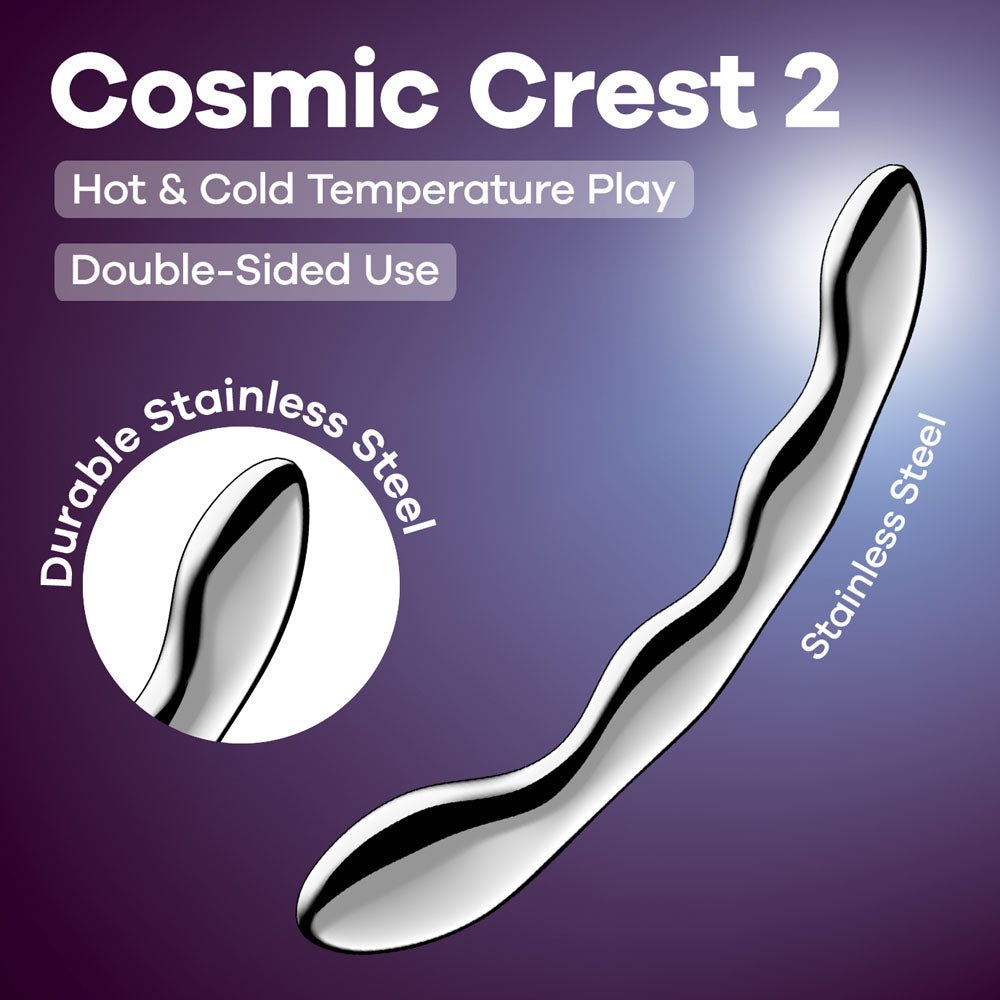 Satisfyer Cosmic Crest 2 - Chrome Steel 20.5 cm Dildo - Mr and Mrs D's