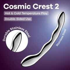 Satisfyer Cosmic Crest 2 - Chrome Steel 20.5 cm Dildo - Mr and Mrs D's