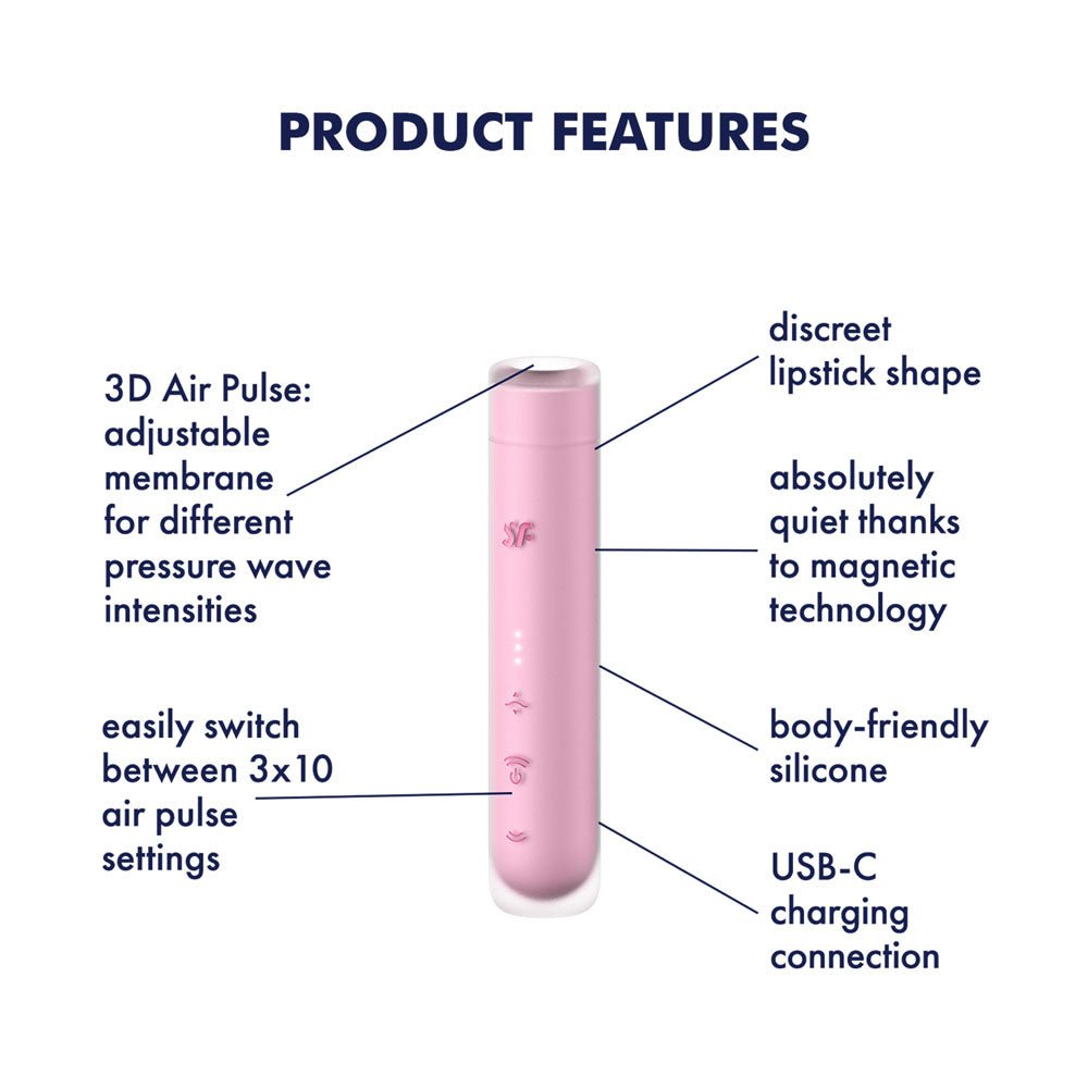 Satisfyer First Kiss - Air Pulse Stimulator Vibrator Pink - AIR PULSATION - PREMIUM - Mr and Mrs D's