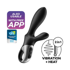 Satisfyer Heat Climax + Black USB Rechargeable Heating Anal Vibrator with App Control - Mr and Mrs D's