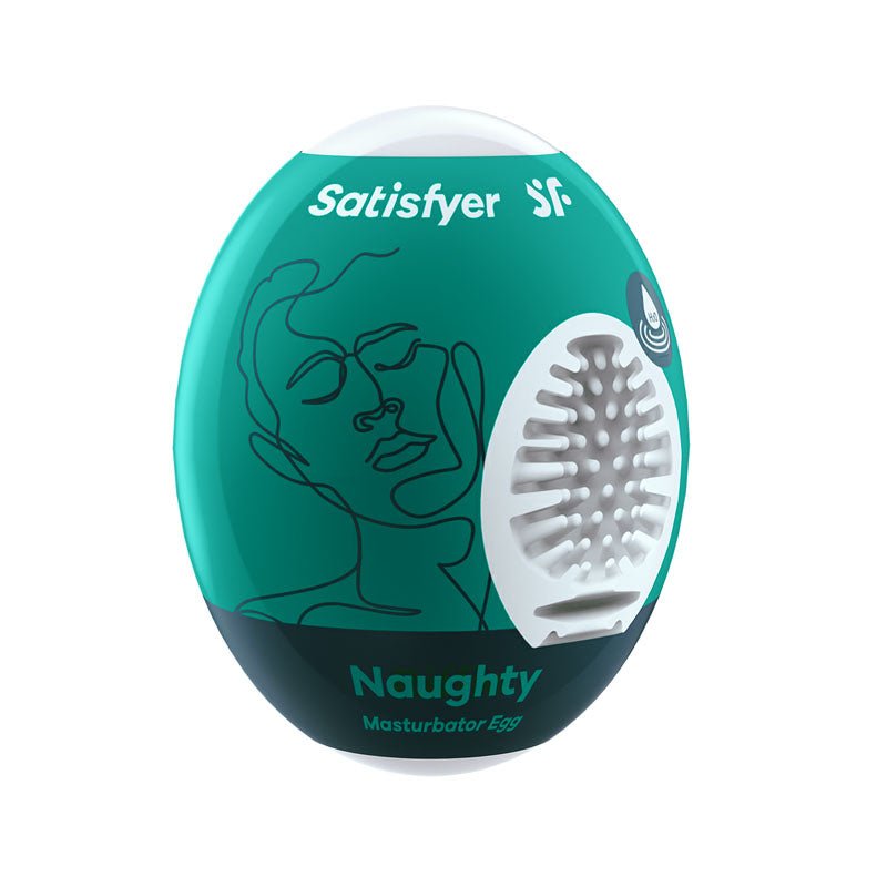 Satisfyer Masturbator Egg - Naughty - White Stroker Sleeve - Mr and Mrs D's