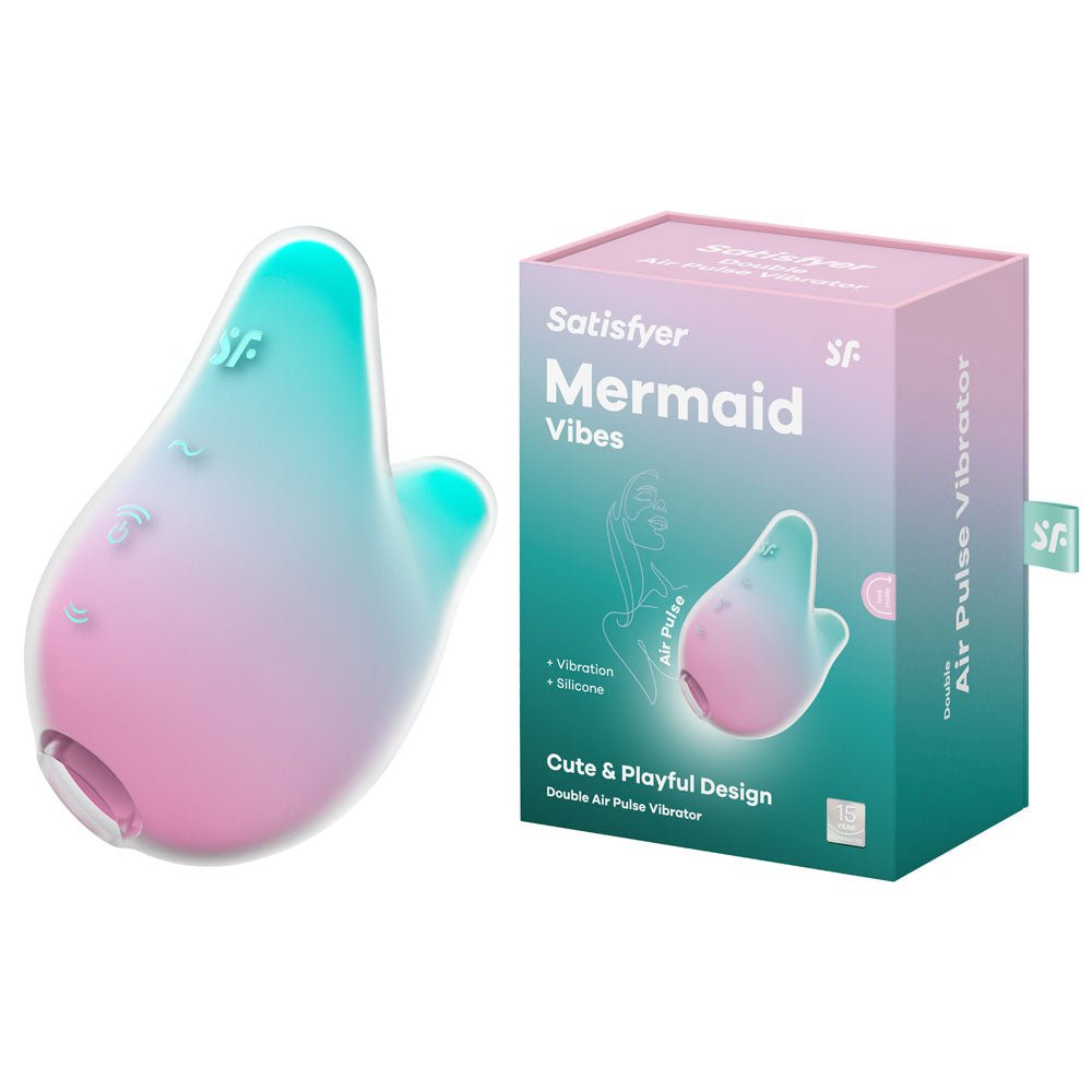 Satisfyer Mermaid Vibes - Mint/Pink USB Rechargeable Air Pulse Stimulator - Mr and Mrs D's