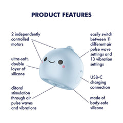 Satisfyer Mochi - Frost Blue - Frost Blue USB Rechargeable Air Pulse Stimulator - AIR PULSATION - PREMIUM - Mr and Mrs D's