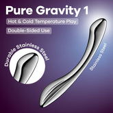 Satisfyer Pure Gravity 1 - Chrome Steel 22 cm Dildo - Mr and Mrs D's