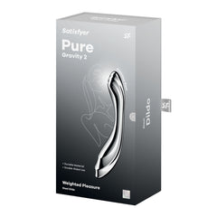 Satisfyer Pure Gravity 2 - Chrome Steel 21 cm Dildo - Mr and Mrs D's