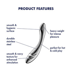 Satisfyer Pure Gravity 3 - Chrome Steel 21 cm Dildo - Mr and Mrs D's