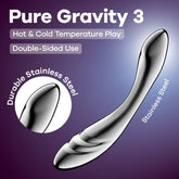 Satisfyer Pure Gravity 3 - Chrome Steel 21 cm Dildo - Mr and Mrs D's