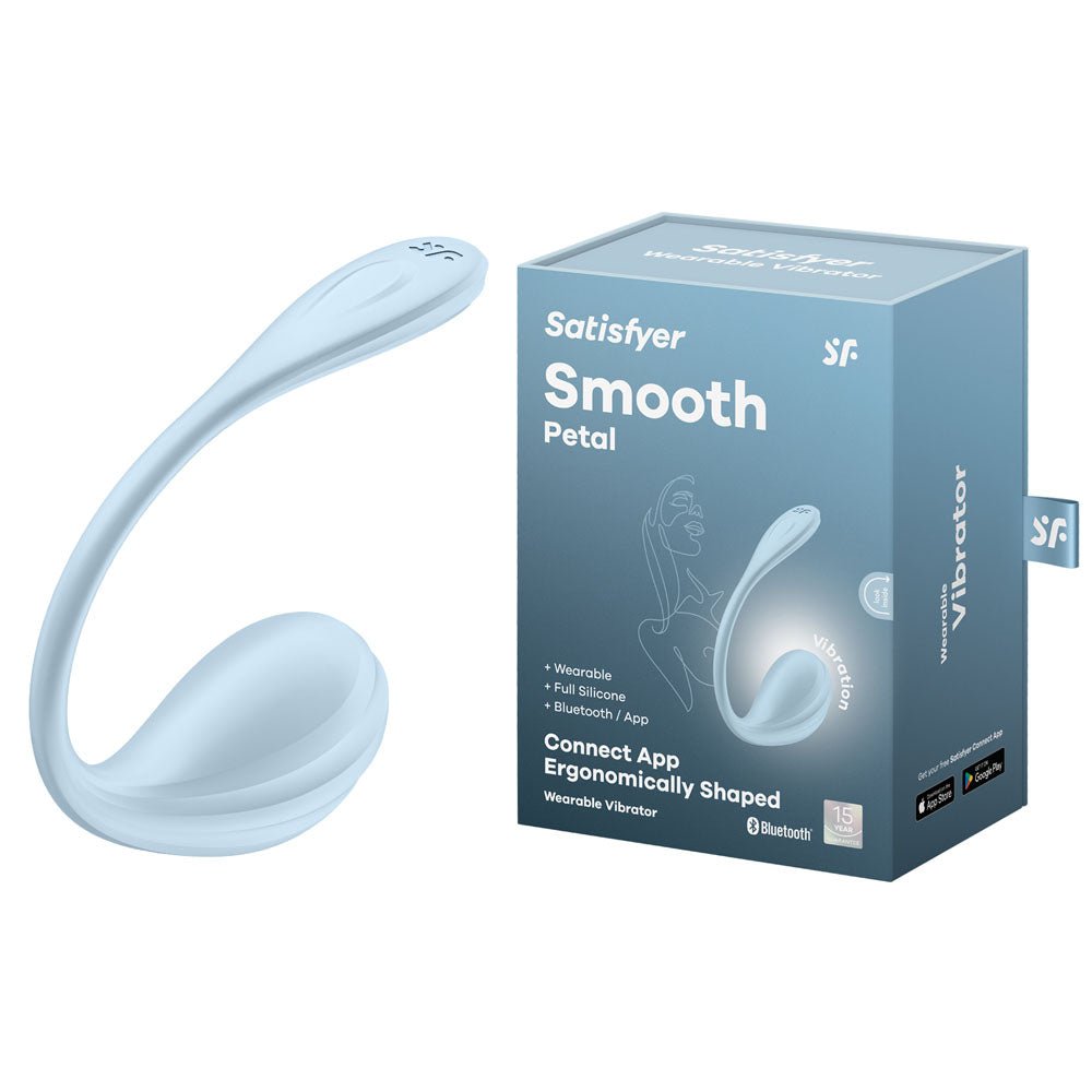 Satisfyer Smooth Petal Wearable Vibrator - Light Blue - Mr and Mrs D's