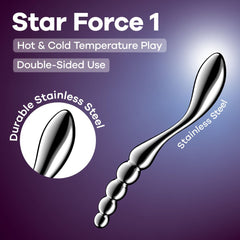 Satisfyer Star Force 1 - Chrome Steel 21 cm Dildo - Mr and Mrs D's