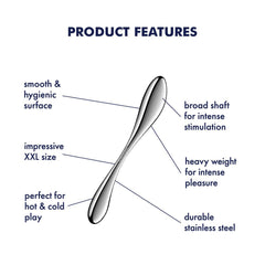 Satisfyer Star Force 3 - Chrome Steel 27 cm Dildo - Mr and Mrs D's