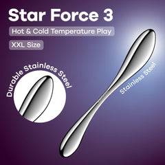 Satisfyer Star Force 3 - Chrome Steel 27 cm Dildo - Mr and Mrs D's