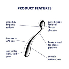 Satisfyer Star Force 4 - Chrome Steel 26 cm Dildo - Mr and Mrs D's