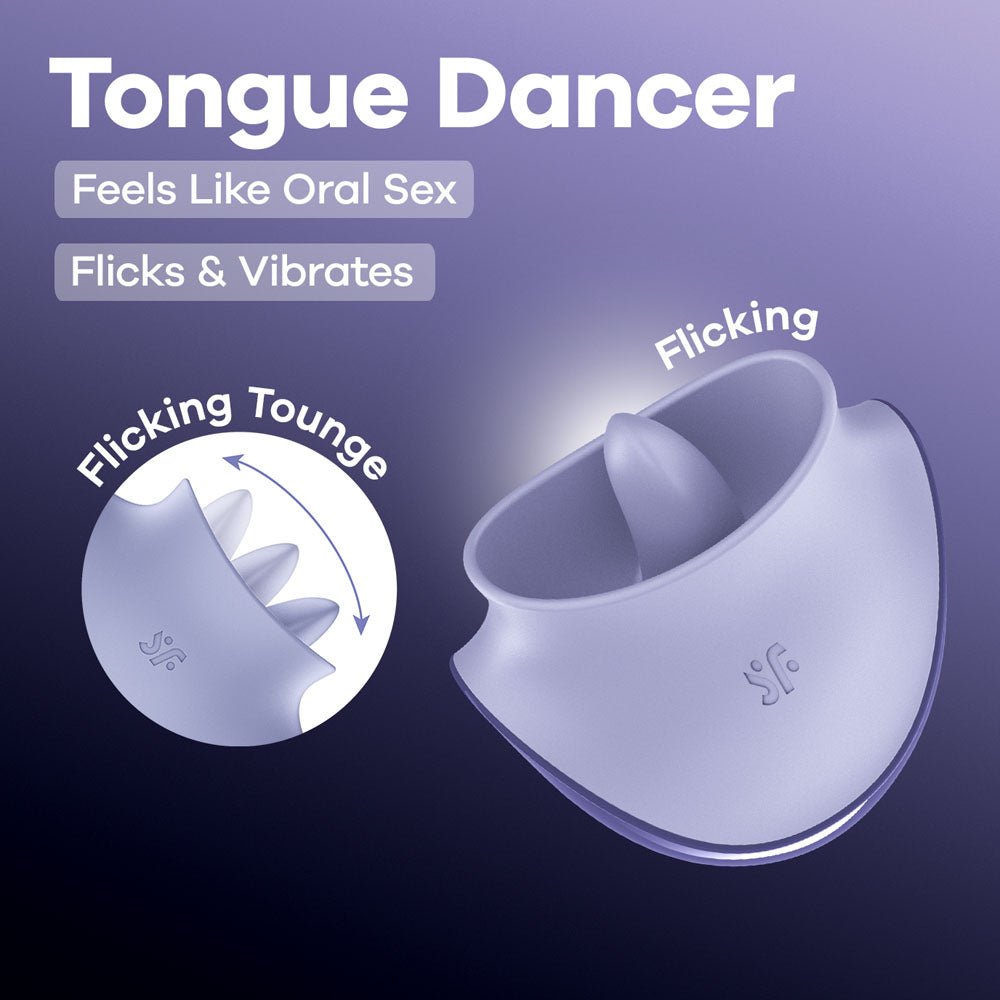 Satisfyer Tongue Dancer - Purple USB Rechargeable Flicking Stimulator - STIMULATORS - PREMIUM - Mr and Mrs D's