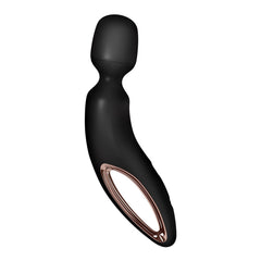 Satisfyer Wand - erland - Black - Black/Rose Gold USB Rechargeable Massage Wand - Mr and Mrs D's