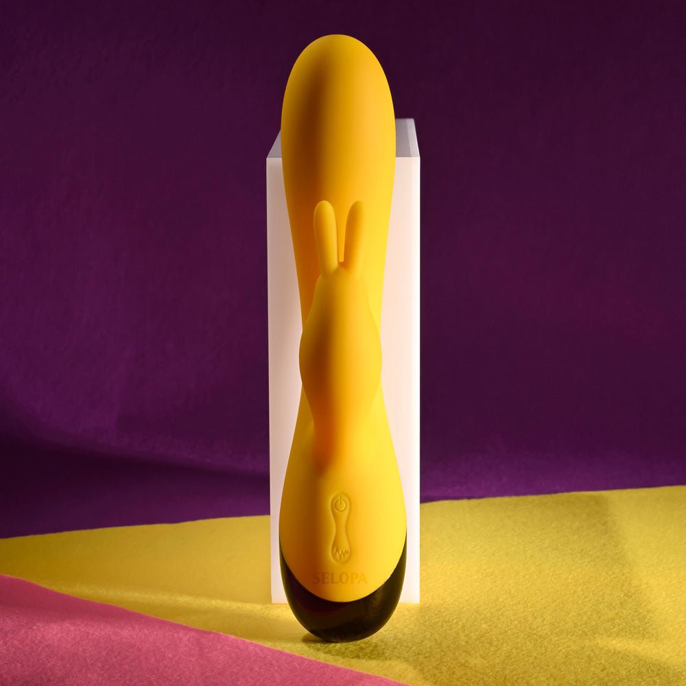 Selopa BUZZZ BUNNY - Yellow 19.7 cm USB Rechargeable Rabbit Vibrator - VIBRATORS - Mr and Mrs D's