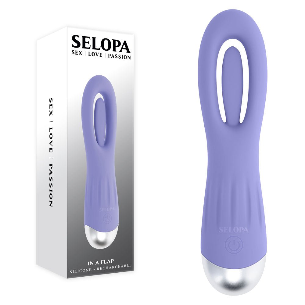 Selopa IN A FLAP - Purple 15 cm USB Rechargeable Flicking Stimulator - Mr and Mrs D's