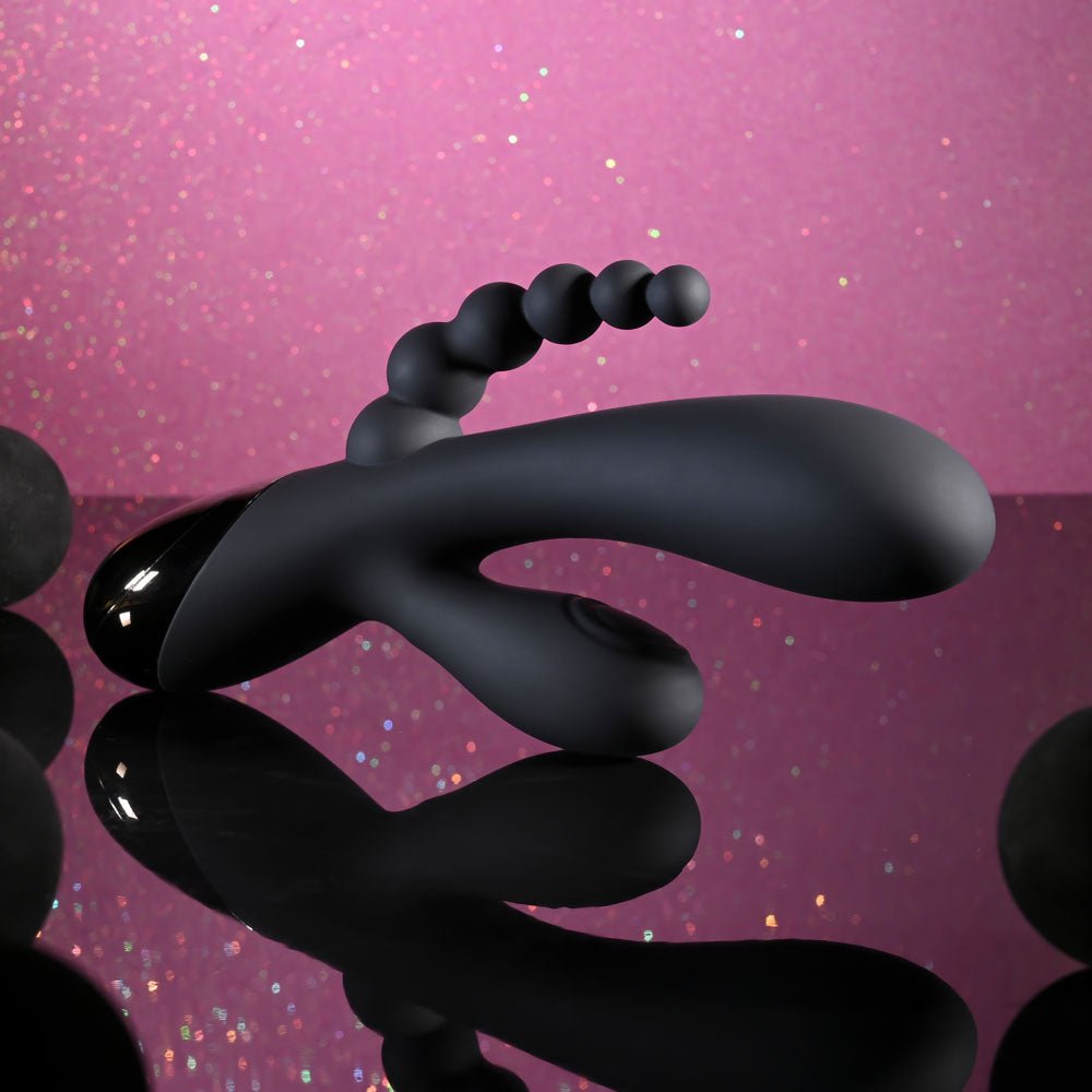 Selopa TRIPLE ACES Triple Stimulator Vibrator - Black 19.7 cm USB Rechargeable - VIBRATORS - Mr and Mrs D's