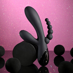 Selopa TRIPLE ACES Triple Stimulator Vibrator - Black 19.7 cm USB Rechargeable - VIBRATORS - Mr and Mrs D's
