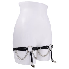 Sex & Mischief Chain Lace Garters - Black/Metal Garters - BONDAGE - TOYS - Mr and Mrs D's