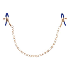 Sex & Mischief Cougar Chained Nipple Clamps - Gold Nipple Clamps with Cougar Chain - BONDAGE - TOYS - Mr and Mrs D's