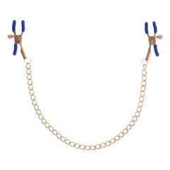 Sex & Mischief Cougar Chained Nipple Clamps - Gold Nipple Clamps with Cougar Chain - BONDAGE - TOYS - Mr and Mrs D's