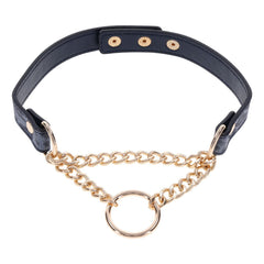 Sex & Mischief Cougar Day Collar - Navy Blue/Gold Collar - Mr and Mrs D's