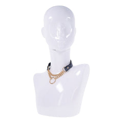 Sex & Mischief Cougar Day Collar - Navy Blue/Gold Collar - BONDAGE - TOYS - Mr and Mrs D's