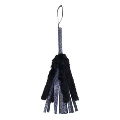 Sex & Mischief Cougar Faux Fur Flogger - Navy Blue/Black Furry Flogger Whip - BONDAGE - TOYS - Mr and Mrs D's