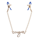 Sex & Mischief Cougar Nipple Clamps - Gold Nipple Clamps with 33 cm Chain - Mr and Mrs D's