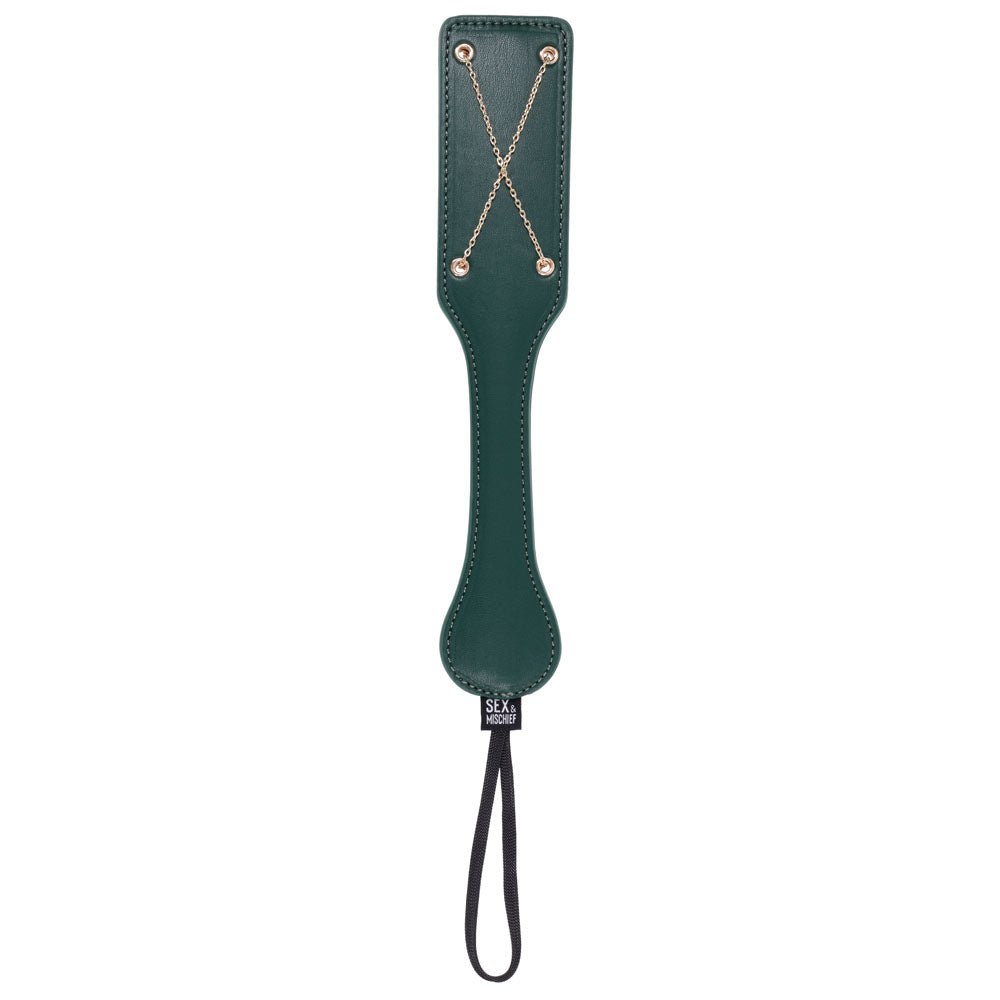 Sex & Mischief Indica Chain Impressions Paddle - Green/Gold Spanking Paddle - BONDAGE - TOYS - Mr and Mrs D's