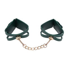 Sex & Mischief Indica Cutout Cuffs - Green/Gold Restraints - BONDAGE - TOYS - Mr and Mrs D's