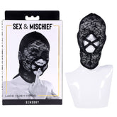 Sex & Mischief Lace Hush Hood - Black Hood - BONDAGE - TOYS - Mr and Mrs D's