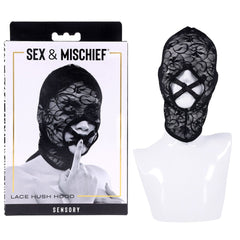 Sex & Mischief Lace Hush Hood - Black Hood - BONDAGE - TOYS - Mr and Mrs D's