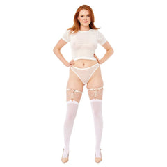 Sex & Mischief Peaches n CreaMe Pearl Garters - Peach / Rose Gold Garters with Pearls - Set of 2 - BONDAGE - TOYS - Mr and Mrs D's