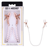 Sex & Mischief Peaches n CreaMe Pearl Nipple Clamps - Mr and Mrs D's