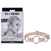 Sex & Mischief Peaches n CreaMe Ring Day Collar - Peach Bondage Collar - BONDAGE - TOYS - Mr and Mrs D's