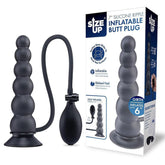 Size Up 7 Inch Ripple Inflatable Butt Plug - Black 20.3 cm - ANAL TOYS - Mr and Mrs D's