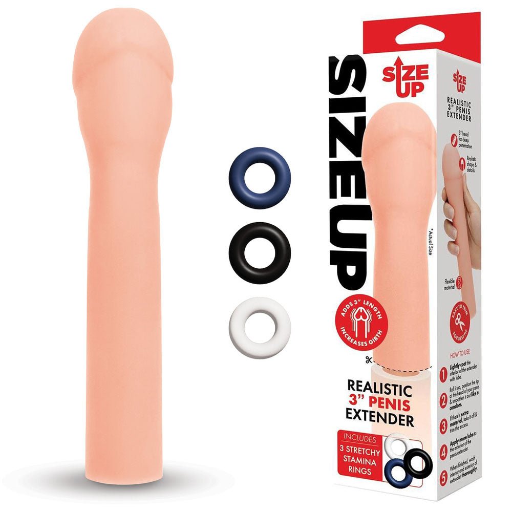 Size Up Realistic 3'' Penis Extender - Mr and Mrs D's