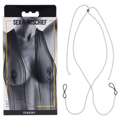 S&M Exs & Ohs Body Jewelry with Nipple Ties - Metal Chain with Nipple Ties - Mr and Mrs D's