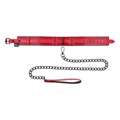 S&M Exs & Ohs Collar and Leash - Red Neck Restraint - BONDAGE - TOYS - Mr and Mrs D's