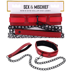 S&M Exs & Ohs Collar and Leash - Red Neck Restraint - Mr and Mrs D's