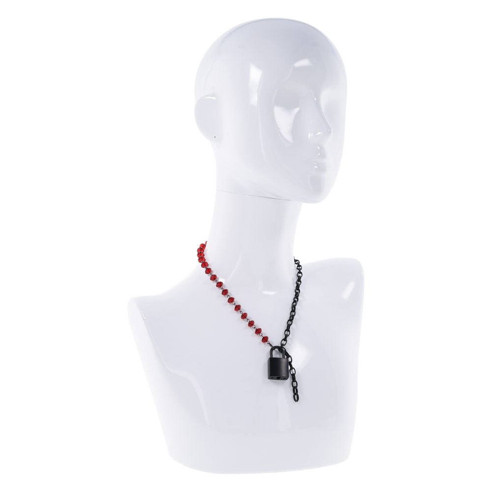 S&M Exs & Ohs Crystal Day Collar - Red/Black Collar Jewellery - BONDAGE - TOYS - Mr and Mrs D's