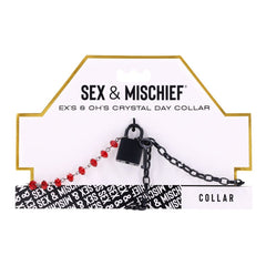 S&M Exs & Ohs Crystal Day Collar - Red/Black Collar Jewellery - BONDAGE - TOYS - Mr and Mrs D's