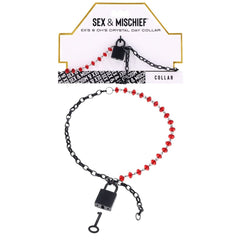 S&M Exs & Ohs Crystal Day Collar - Red/Black Collar Jewellery - Mr and Mrs D's
