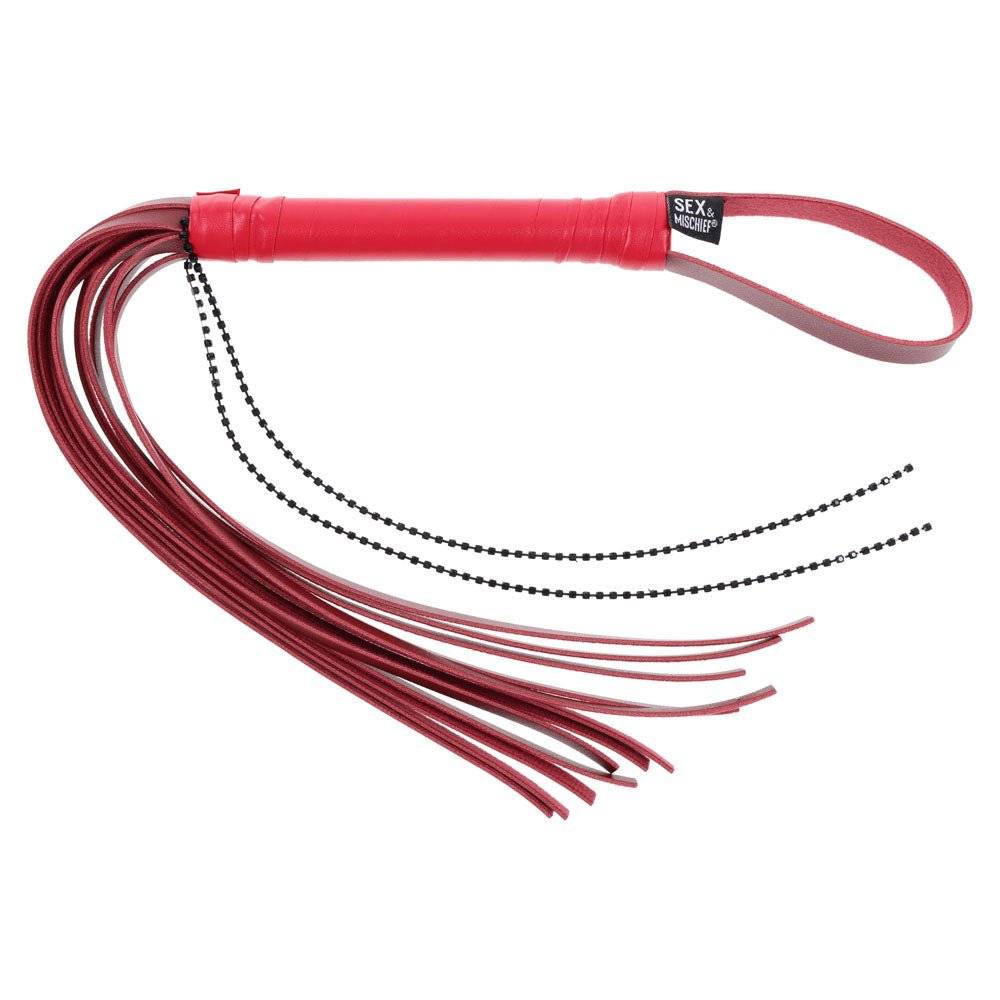 S&M Exs & Ohs Crystal Flogger - Red Flogger Whip - BONDAGE - TOYS - Mr and Mrs D's