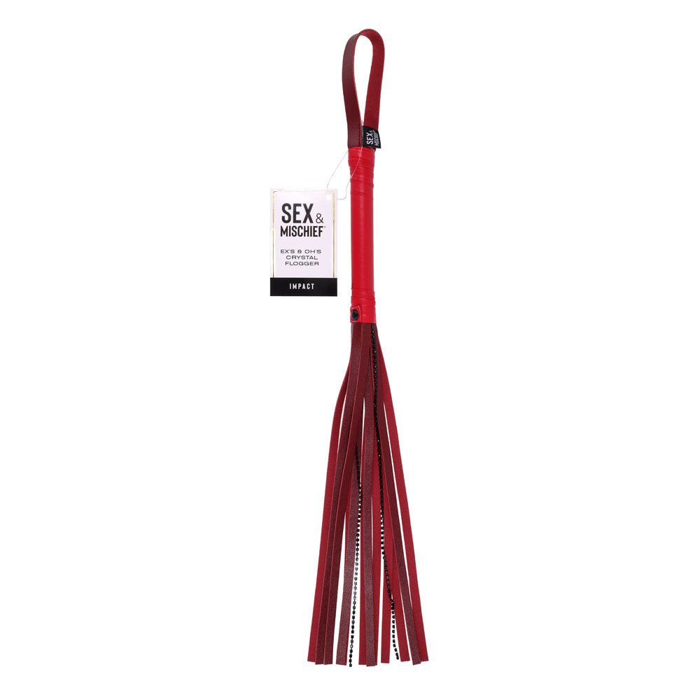 S&M Exs & Ohs Crystal Flogger - Red Flogger Whip - Mr and Mrs D's