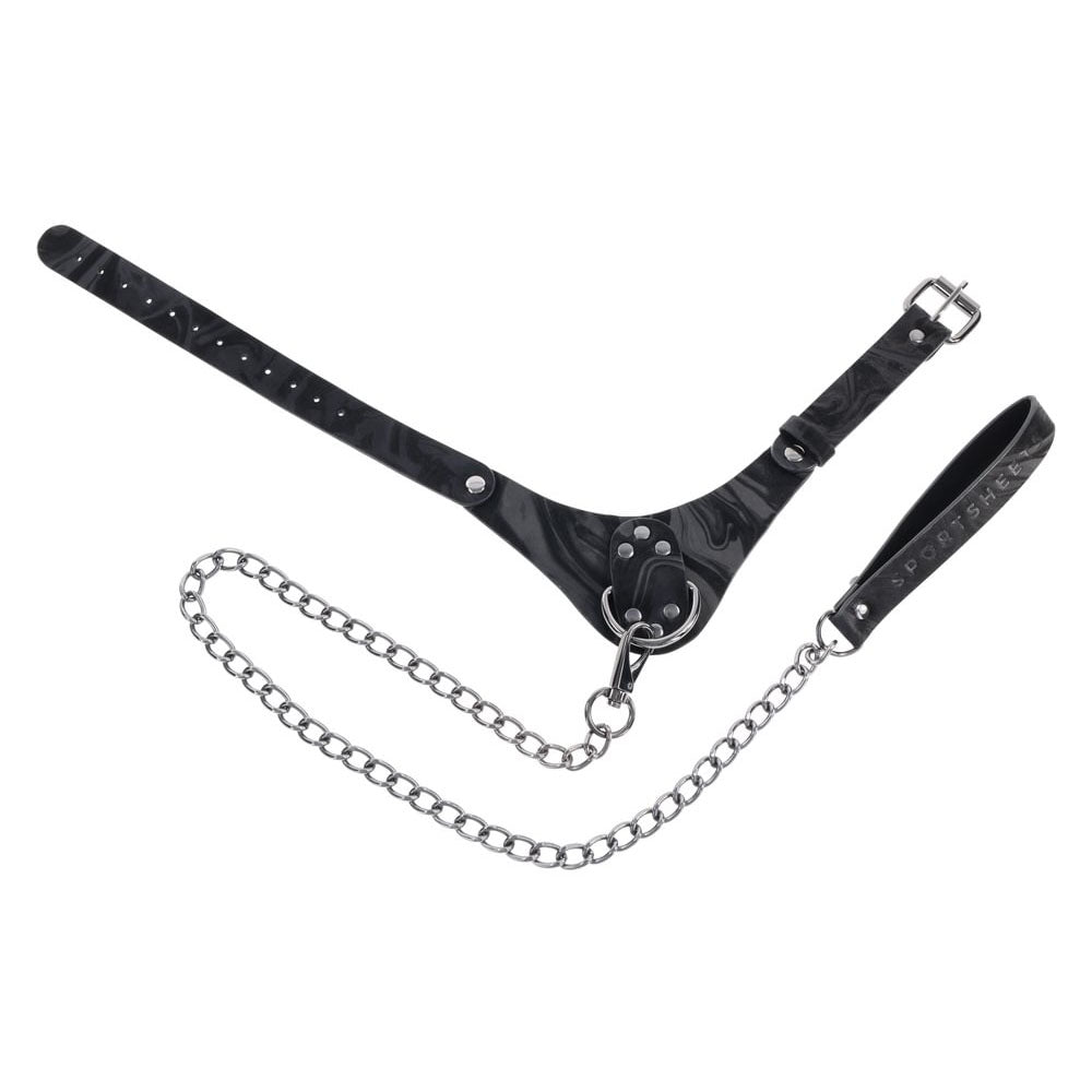 SPORTSHEETS Velvet Noir Collar & Leash - Black Restraint & Leash - Mr and Mrs D's