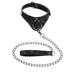 SPORTSHEETS Velvet Noir Collar & Leash - Black Restraint & Leash - Mr and Mrs D's